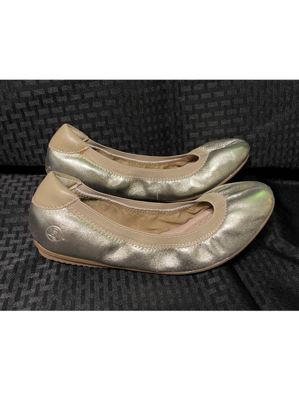 Lands' End Metallic Gold Ballet Flats